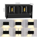 LED kinkiet Kingwen, 20 W, 3000 K, IP65, czarny, zestaw 2 szt.