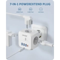 Listwa ścienna LENCENT 7 w 1 EU Plug, PD35W 3AC 3U1C listwa zasilająca z USB