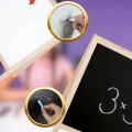 Duża drewniana suchościeralna dwustronna tablica kredowa magnetyczna 4w1 akcesoria