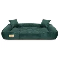 Legowisko dla psa kojec 115x95 cm welur ciemnozielony