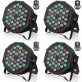 Lampy LED Disco RGB ZQ01104 oświetlenie dyskotekowe 7 trybów zestaw 4 szt.