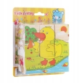 LT321 EDUKACYJNE DREWNIANE KLOCKI UKŁDANKA PUZZLE