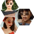 Okulary przeciwsłoneczne FEISEDY w stylu retro żółte okrągłe metalowe B2422