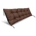 Poduszka ogrodowa 120x40 cm wodoodporna na ławkę palety brązowy