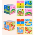 WIEŻA UKŁADANKA DREWNIANA GRA NAUKA SŁÓWEK ZWIERZĄTKA JHTOY-649