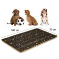 Legowisko dla psa mata 100x70 cm wodoodporne kości złote