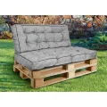 Zestaw Poduszka ogrodowa z wysokim bokiem 120/80 cm + 120/40 cm na ławkę palety wodoodporna szara
