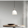 Lampa wisząca Phansthy półokrągła biała metalowa vintage loft styl nowoczesny