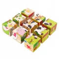 LT321 EDUKACYJNE DREWNIANE KLOCKI UKŁDANKA PUZZLE
