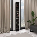 Regał na płyty CD/DVD 180 cm półki kolor czarny