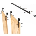 System drzwi przesuwnych Bypass 183cm komplet do 2 drzwi drewnianych czarny kształt J