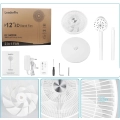 Wentylator stojący podłogowy LeaderPro FS02DC cichy 8 biegów z pilotem
