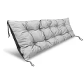 Poduszka ogrodowa 120x40 cm wodoodporna na ławkę palety jasnoszara