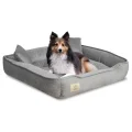 Legowisko dla psa kojec 75x65 cm welur szary