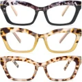 Okulary do czytania kollyseek 3 szt. Cat Eye retro dla kobiet +1.00