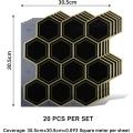 Naklejki ścienne 3D VaryPaper heksagonalne czarne 30,5x30,5 cm 20 szt.