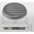 Kratka wentylacyjna aluminiowa 250mm szara z siatką do łazienki/kuchni