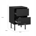 Szafka nocna stolik mała 2 sz czarny metalowe nogi