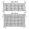 Zestaw Poduszka ogrodowa 120/80 cm + 120/40 cm na ławkę palety wodoodporna jasnoszara