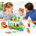 DREWNIANY SORTER KLOCKÓW MONTESSORII ZŁAP ROBACZKA SORTER AUTO Z WARZYWAMI