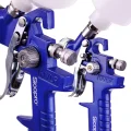 3x Pistolet Lakierniczy HVLP 0,8 1,4 1,7 do Malowania ALU Walizka Reduktor