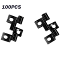Klipsy tarasowe montażowe TWSOUL WPC 6.5 mm czarne ze stali nierdzewnej, 100 szt