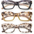 Okulary do czytania kollyseek 3 szt. Cat Eye retro dla kobiet +1.00