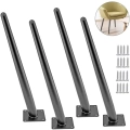 UŻYWANE Nogi do mebli metalowe 4 szt. 60 cm czarne do stołu / łóżka / szafy WingFly