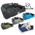 Legowisko dla psa kojec KINGDOG 100x75 cm personalizowane wodoodporne czarne