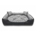 Legowisko dla psa kojec 100x75 cm wodoodporne kości czarne