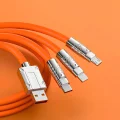 Kabel szybkiego ładowania USB 3w1 typu C 120w 6A 150cm pomaranczowy