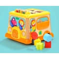 Drewniana Kostka Edukacyjna Sorter Klocki CYFRY autobus
