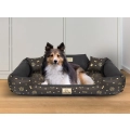 Legowisko dla psa kojec KINGDOG 100x75 cm personalizowane wodoodporne kości złote