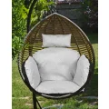 Poduszka ogrodowa 112x113 cm na krzesło wiszące bocianie gniazdo wodoodporna jasnoszara