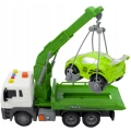 POMOC DROGOWA ZIELONA LAWETA 1:16 HOLOWNIK SAMOCHÓD ŚWIATŁA DŹWIĘK + AUTO