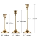 Świecznik metalowy złoty Romadedi 10x3 sztuki (30 sztuk) 15/18.5/23.5 cm