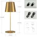 Lampy do butelek VISDANFO 2 szt. LED bezprzewodowa dotykowa złota 4000 mAh