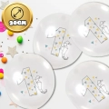 DUŻE BALONY TRANSPARENTNE BIAŁE 12 SZT ROCZEK ORIGAMI PIERWSZE URODZINY