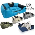 Legowisko dla psa kojec KINGDOG 55x45 cm personalizowane wodoodporne niebieskie