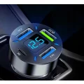 Szybka ładowarka samochodowa USB-C PD USB QC 3.0 szybkie ładowanie do telefonu w aucie