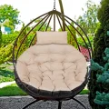 Poduszka ogrodowa 120 cm na krzesło wiszące bocianie gniazdo wodoodporna cappuccino