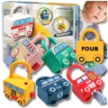 GRA EDUKACYJNA ŁAMIGŁÓWKA SAMOCHODZIKI KLOCKI KŁÓDKI ZABAWKA SENSORYCZNA MONTESSORI