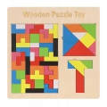 LT327 GRA TETRIS 3W1 DREWNIANE KLOCKI UKŁADANKA TANGRAM