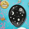BALONY DMUCHANE LATEKSOWE CZARNE 3 SZT + NAKLEJKI GWIAZDKI FLUO NA URODZINY