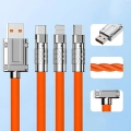 Kabel szybkiego ładowania USB 3w1 typu C 120w 6A 150cm pomaranczowy