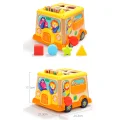 Drewniana Kostka Edukacyjna Sorter Klocki CYFRY autobus