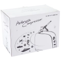 Cichy Kompresor Modelarski HS-386 Auto Stop Wentylator Filtr Aerograf 0,3mm