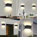 LED kinkiet Kingwen, 20 W, 3000 K, IP65, czarny, zestaw 2 szt.