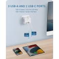 Listwa ścienna LENCENT 7 w 1 EU Plug, PD35W 3AC 3U1C listwa zasilająca z USB
