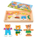 DREWNIANA UKŁADANKA PUZZLE UBIERANKA EMOCJE MINY RODZINA MISIÓW 47 EL.